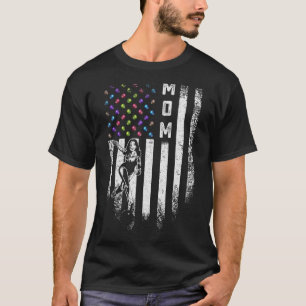 T-shirt Drapeau vintage Américain Fier Bowling Maman Bowle