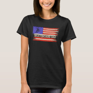 T-shirt Drapeau vintage Américain Fier Skateboard Papa Ska