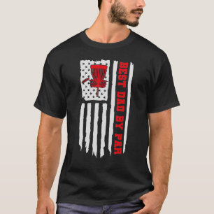 T-shirt Drapeau vintage américain meilleur papa par disque