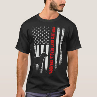 T-shirt Drapeau vintage Américain Monde S Meilleur Beagle 