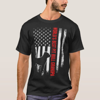 T-shirt Drapeau vintage américain Mondes meilleur pit Bull