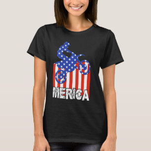 T-shirt Drapeau vintage américain Motorcross Merica Dirt B