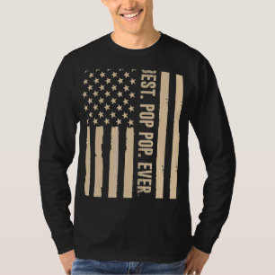 T-shirt Drapeau vintage Américain Papa Papa Best Pop Pop E