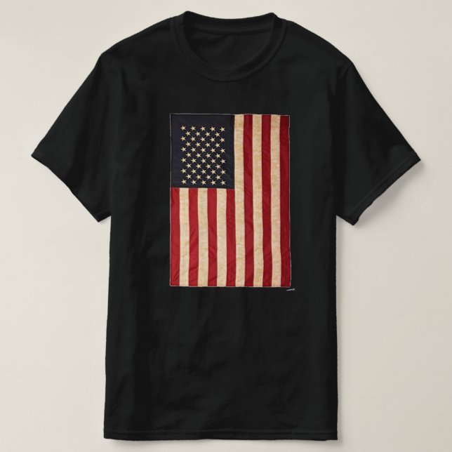 T-shirt Drapeau vintage américain Patiné (Design devant)