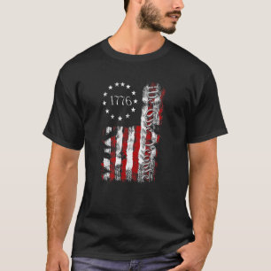T-shirt Drapeau vintage Américain Patriotique 1776 Nous Le