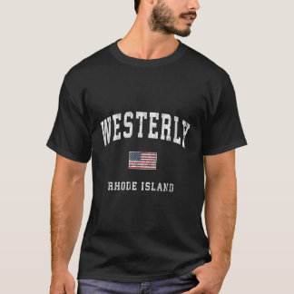 T-shirt Drapeau Vintage américain Rhode Island Ouest
