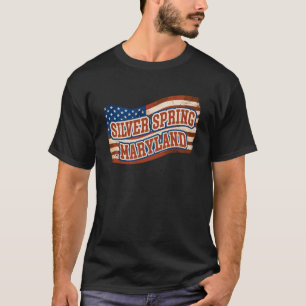 T-shirt Drapeau Vintage américain Silver Spring City Maryl
