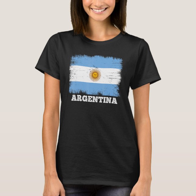 T-shirt Drapeau vintage Argentine Pays, Drapeau rétro (Devant)