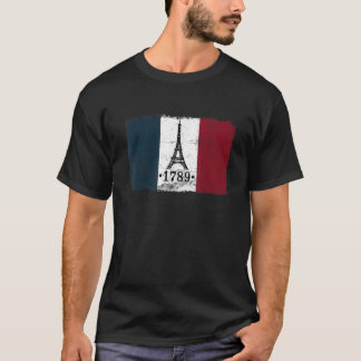 T-shirt drapeau vintage Bastille jour 2019 paris 1789 f