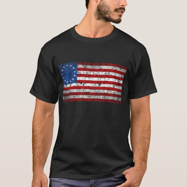 T-shirt Drapeau vintage Betsy Ross (Devant)