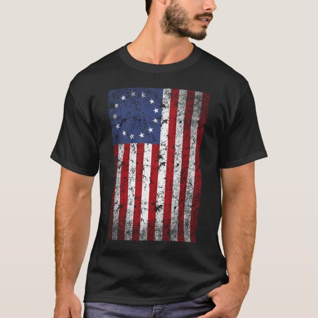 T-shirt Drapeau vintage Betsy Ross (Devant)