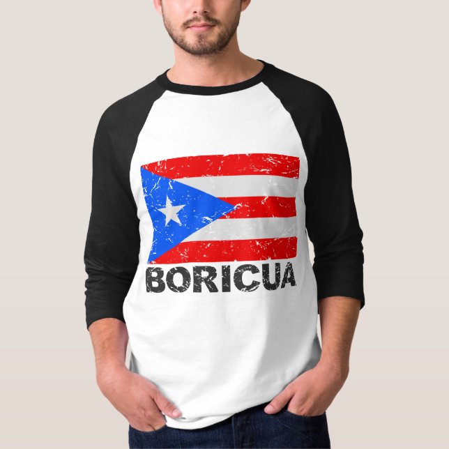 T-shirt Drapeau vintage Boricua de Porto Rico (Devant)