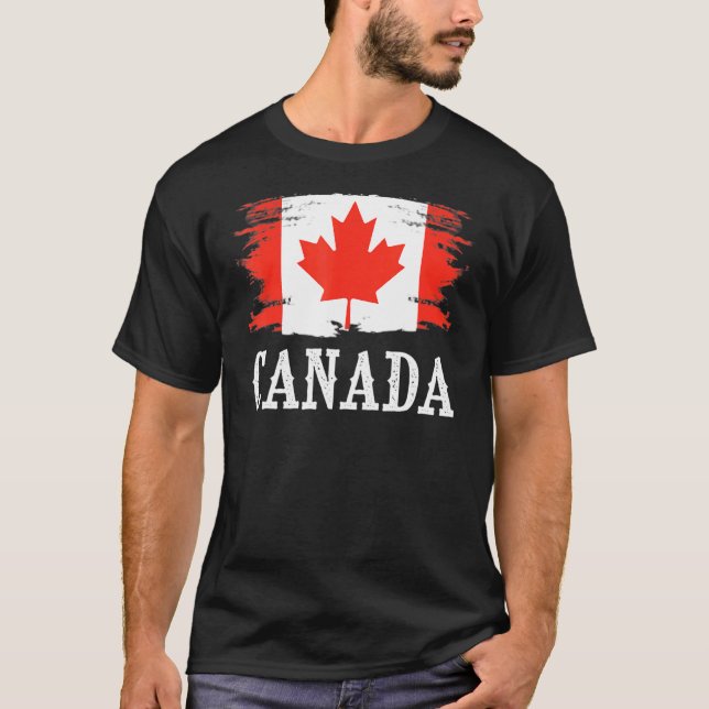 T-shirt Drapeau vintage Canada J'aime Canada (Devant)