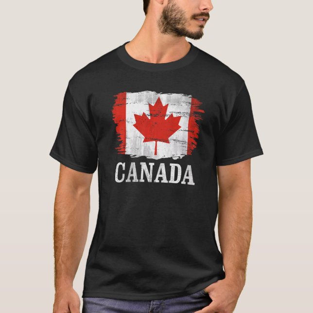 T-shirt Drapeau Vintage Canada pour Canadien (Devant)