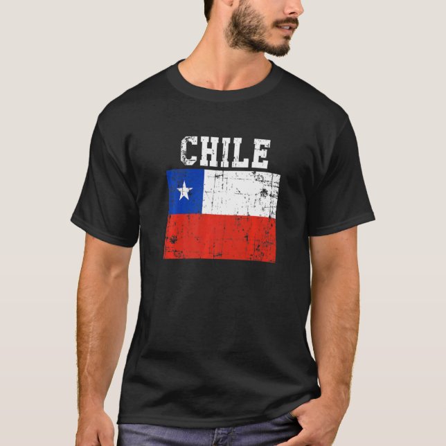 T-shirt Drapeau Vintage Chili rétrograde Racines chilienne (Devant)