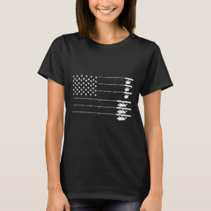 T-shirt Drapeau Vintage cool Poteaux de pêche