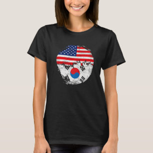 T-shirt Drapeau vintage-Coréen-Américain Racines Corée du