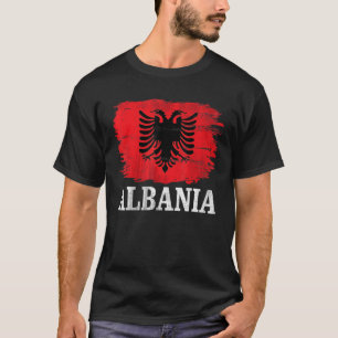 T-shirt Drapeau vintage d'Albanie pour Albanais