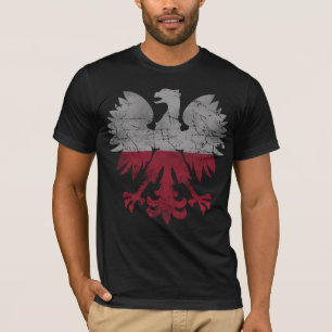 T-shirt Drapeau vintage de blanc Eagle de la Pologne
