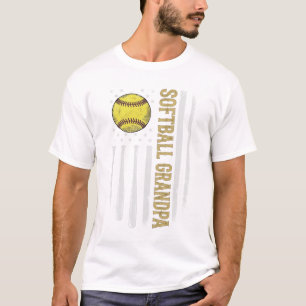 T-shirt Drapeau vintage de grand-père de softball Vector D