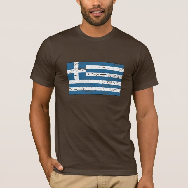 T-shirt Drapeau vintage de la Grèce (Devant)