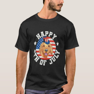 T-shirt Drapeau vintage de l'Amérique Golden Retriever Hap