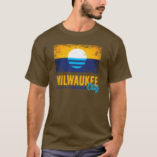 T-shirt Drapeau vintage de Milwaukee City Wisconsin