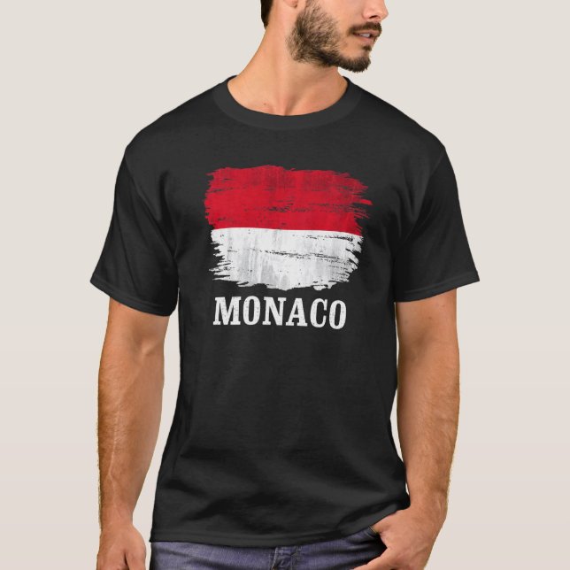 T-shirt Drapeau vintage de Monaco (Devant)