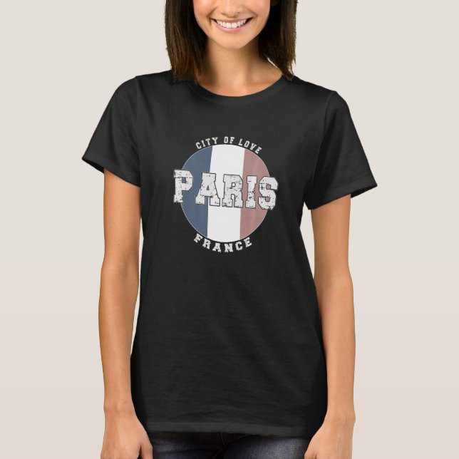 T-shirt Drapeau Vintage de Paris France Premium (Devant)