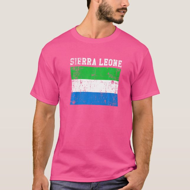 T-shirt Drapeau Vintage de Sierra Leone (Devant)