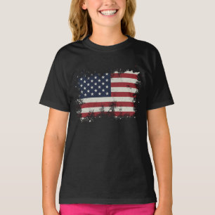 T-shirt Drapeau vintage des États-Unis déprimé 4 juillet p