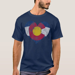 T-shirt Drapeau vintage d'état de coeur du Colorado