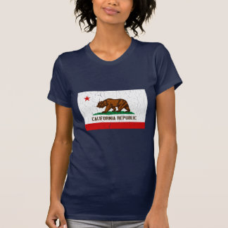 T-shirt Drapeau vintage d'état de la Californie (affligé)