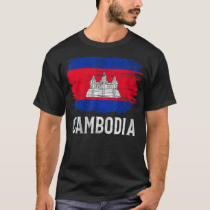 T-shirt Drapeau vintage du Cambodge pour le Cambodge
