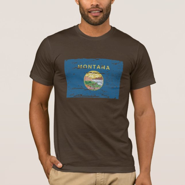 T-shirt Drapeau vintage du MONTANA (Devant)