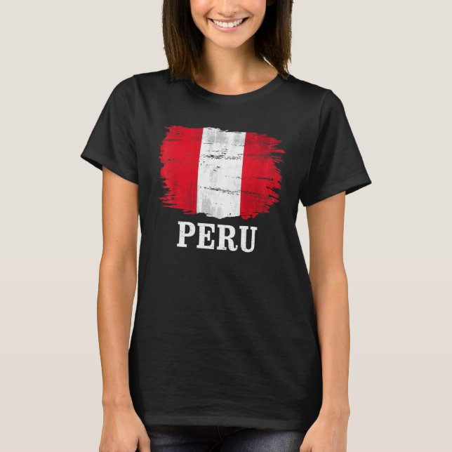 T-shirt Drapeau vintage du Pérou pour Péruvien   (Devant)