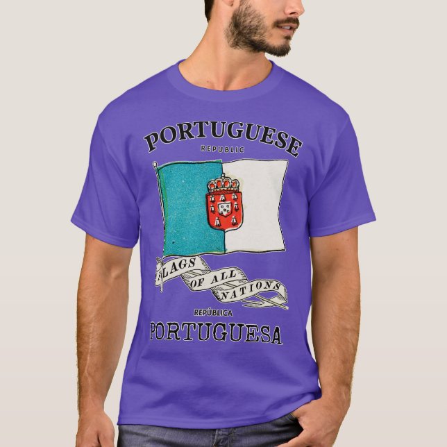 T-shirt Drapeau vintage du Portugal (Devant)