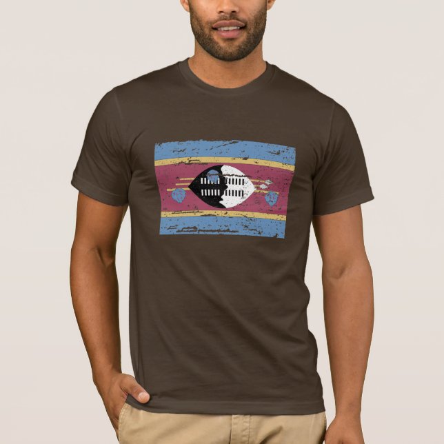 T-shirt Drapeau vintage du Souaziland (Devant)