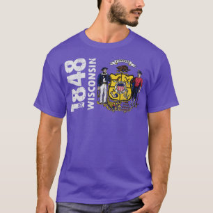 T-shirt Drapeau vintage du Wisconsin 1845