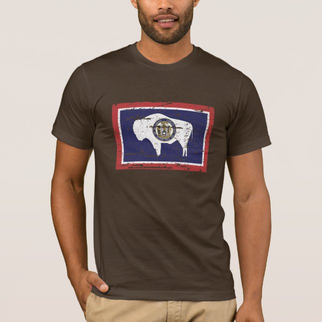 T-shirt Drapeau vintage du WYOMING (Devant)