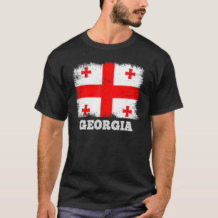 T-shirt Drapeau vintage Géorgie Pays Drapeau rétro Géorgie