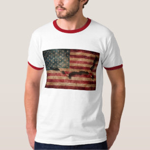 T-shirt Drapeau vintage grunge USA étoiles et bandes et ca