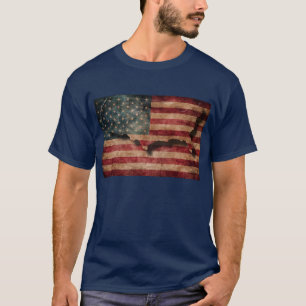 T-shirt Drapeau vintage grunge USA étoiles et bandes et ca