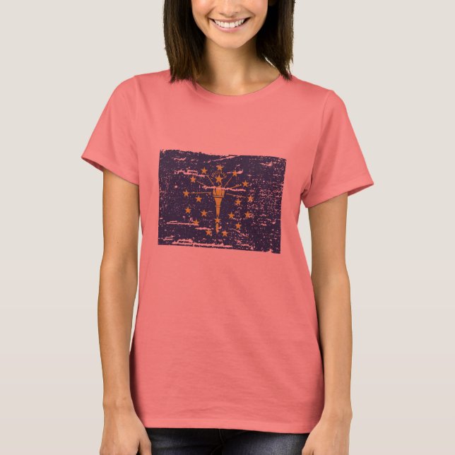 T-shirt Drapeau vintage INDIANA (Devant)