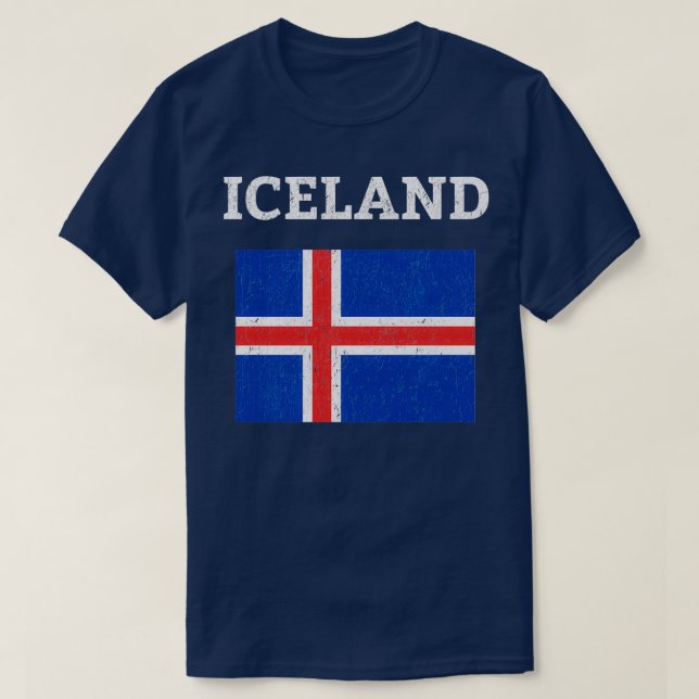 T-shirt Drapeau vintage Islande (Design devant)