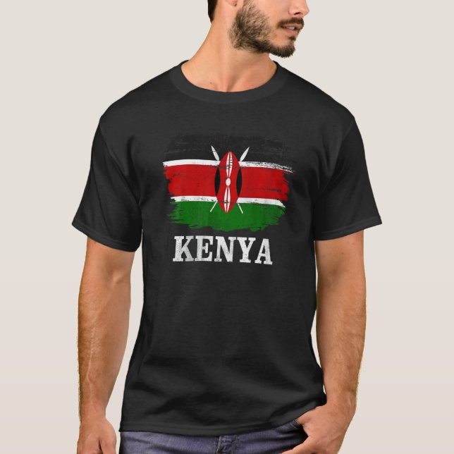 T-shirt Drapeau Vintage Kenya pour Kenyan (Devant)