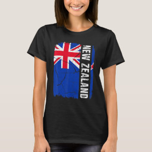 T-shirt Drapeau Vintage Kiwi Nouvelle-Zélande Fierté Racin