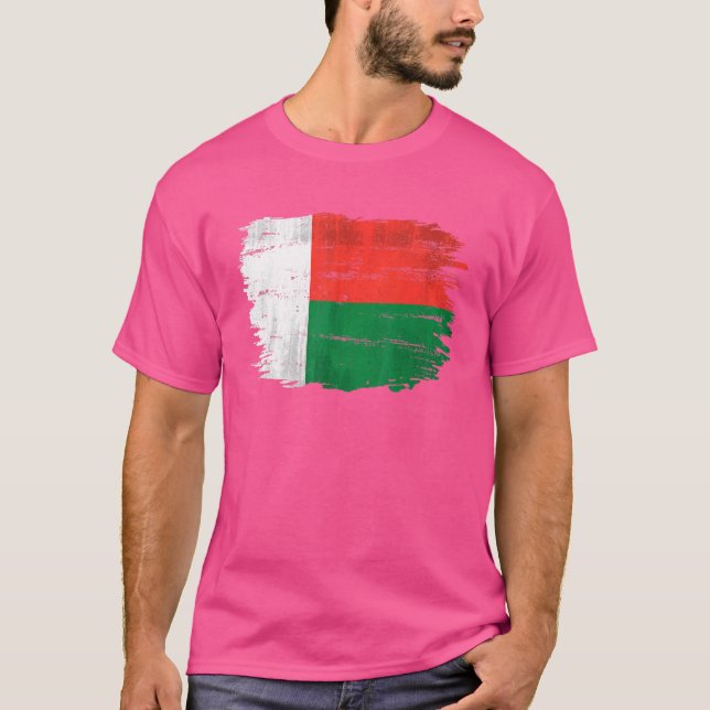 T-shirt Drapeau vintage Madagascar pour Malgache (Devant)