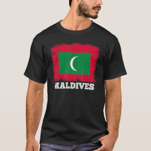T-shirt Drapeau vintage Maldives Pays Drapeau rétro Maldiv