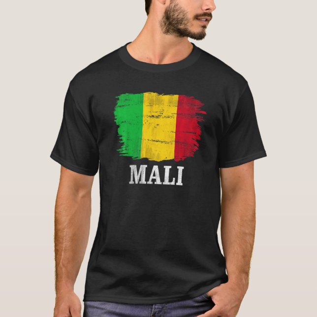 T-shirt Drapeau vintage Mali pour Malien (Devant)